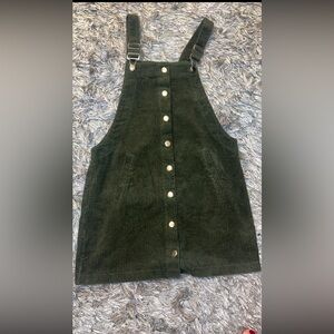 Green Corduroy Button-Up dress
